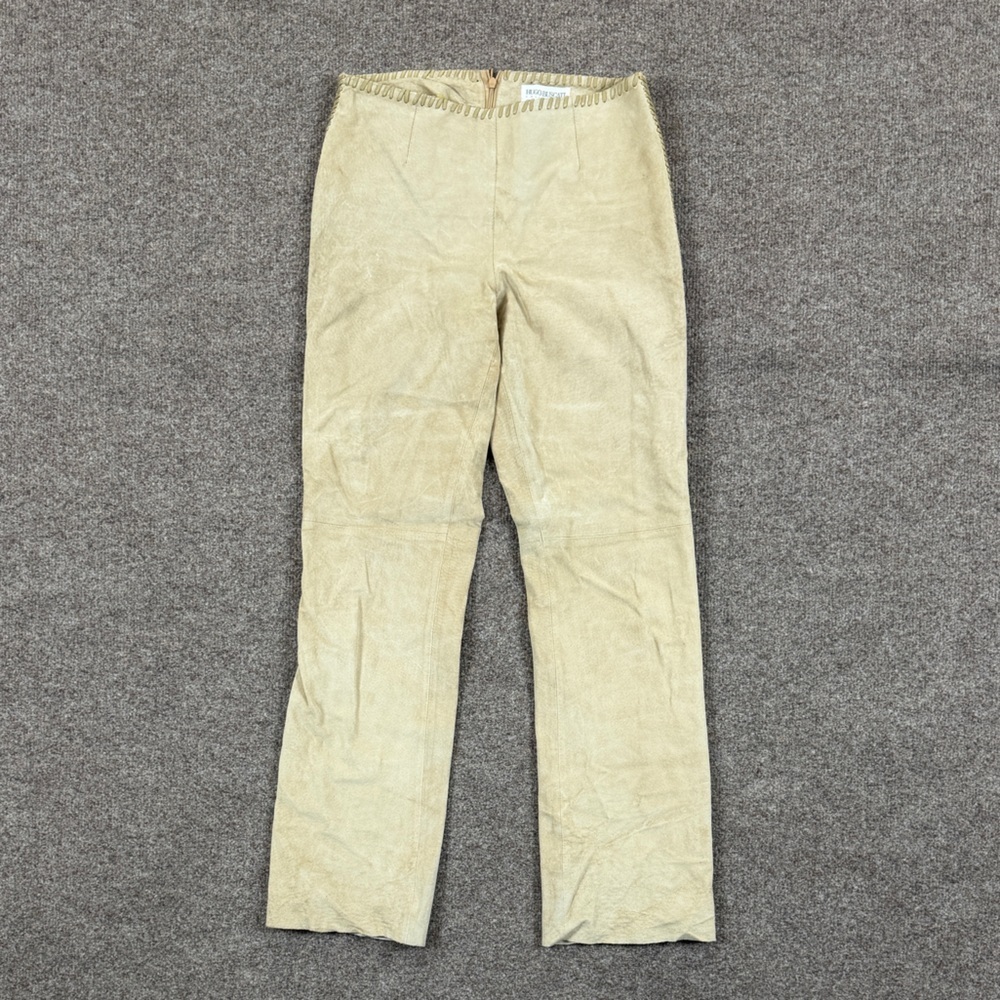Vintage Hugo Buscati Tan Suede Low Rise‎ Flat Front Pants Women’s 4 Western Boho